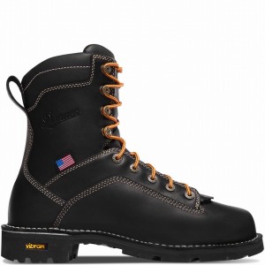 Black Danner Quarry USA Men's Work Boots | 14145