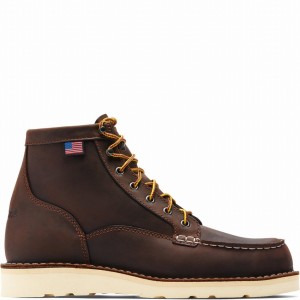 Brown Danner Bull Run Moc Toe Men's Safety Boots | 28899