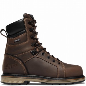 Brown Danner Steel Yard Men's Safety Boots | 62366