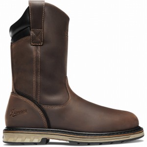 Brown Danner Steel Yard Wellington Men's Safety Boots | 58808