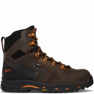 Brown Danner Vicious Men's Work Boots | 49242