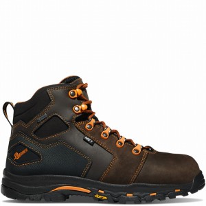 Brown Danner Vicious Men's Work Boots | 57643