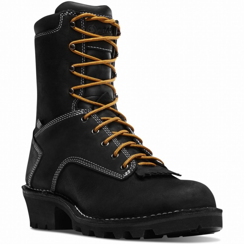 Black Danner Logger Men's Work Boots | 58613