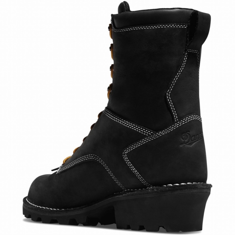 Black Danner Logger Men's Work Boots | 58613