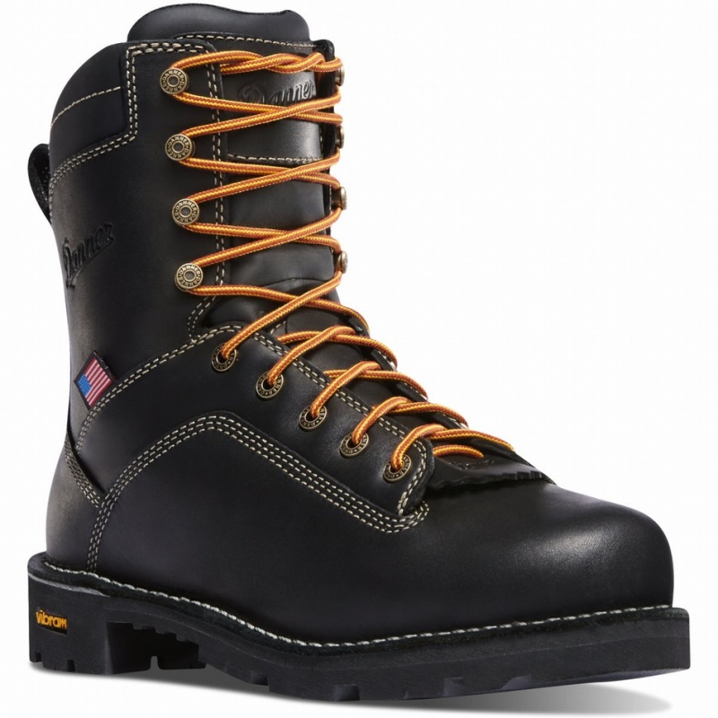 Black Danner Quarry USA Men's Work Boots | 14145