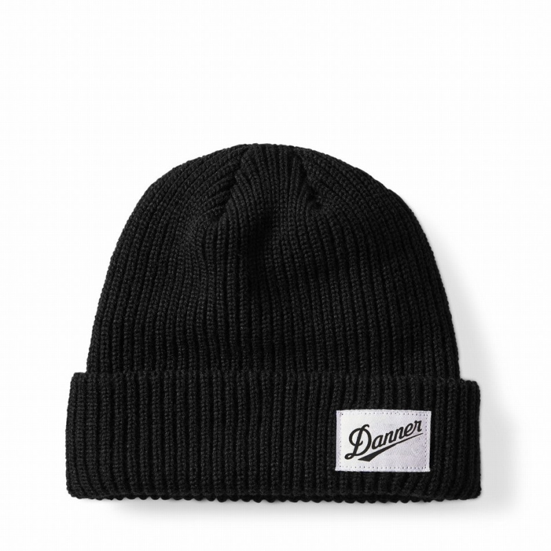 Black Danner Ribbed Women\'s Beanie | 50864