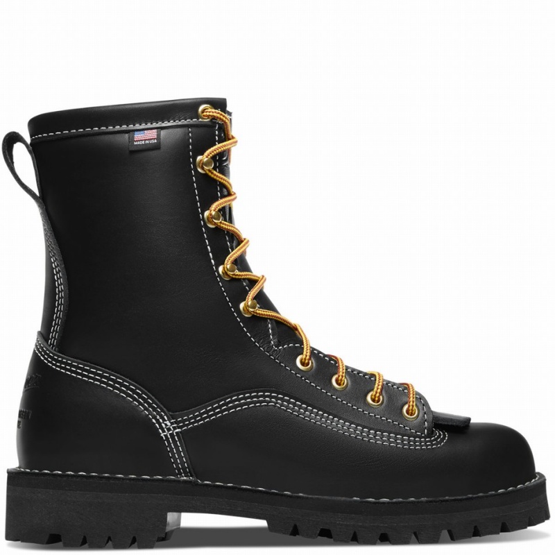 Black Danner Super Rain Forest Men\'s Work Boots | 11708