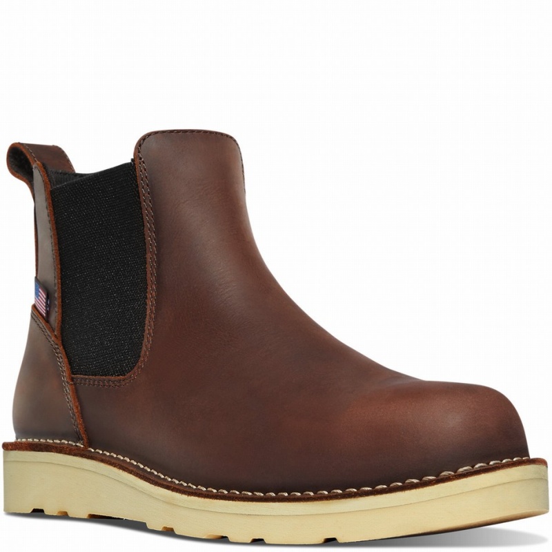 Brown Danner Bull Run Men's Chelsea Boots | 98431