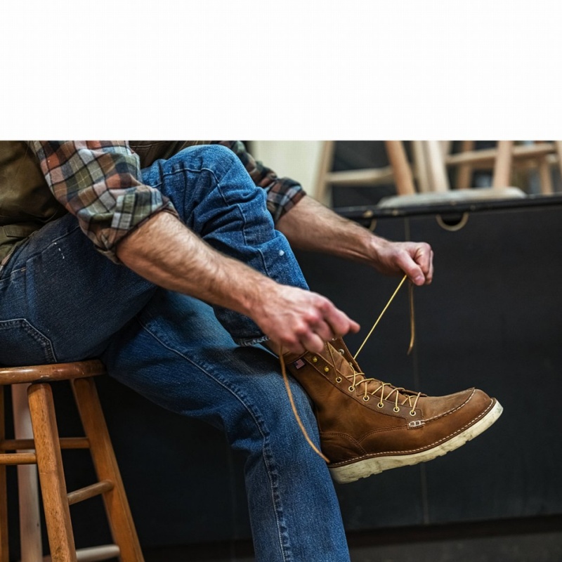 Brown Danner Bull Run Moc Toe Men's Safety Boots | 82124