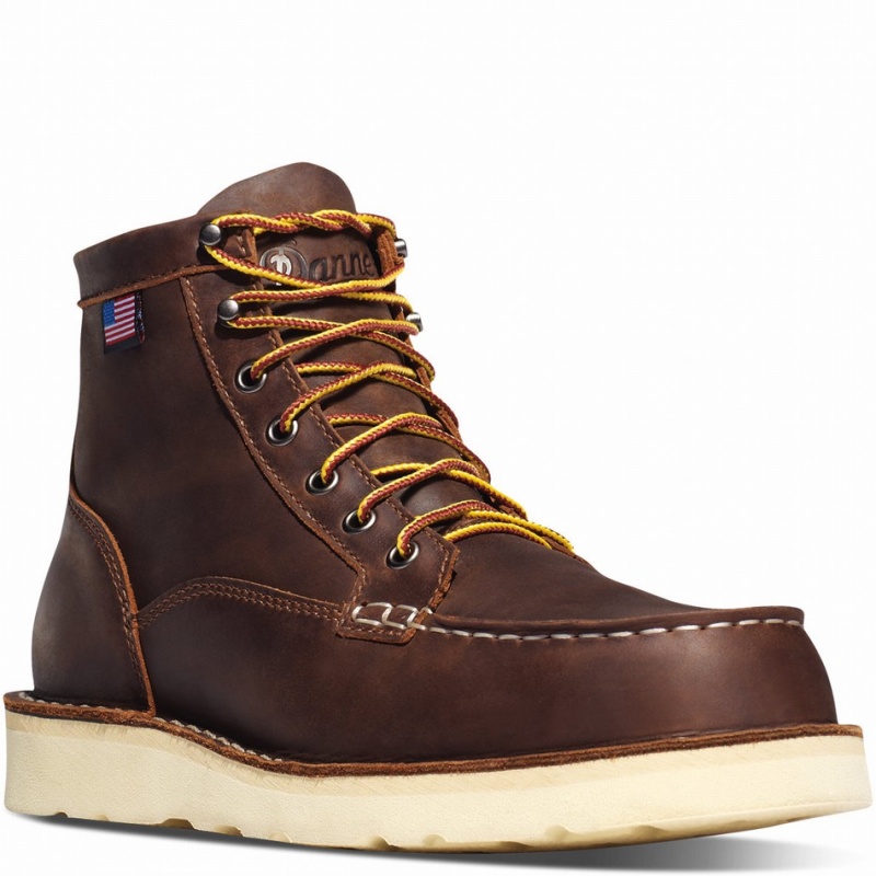 Brown Danner Bull Run Moc Toe Men's Safety Boots | 28899