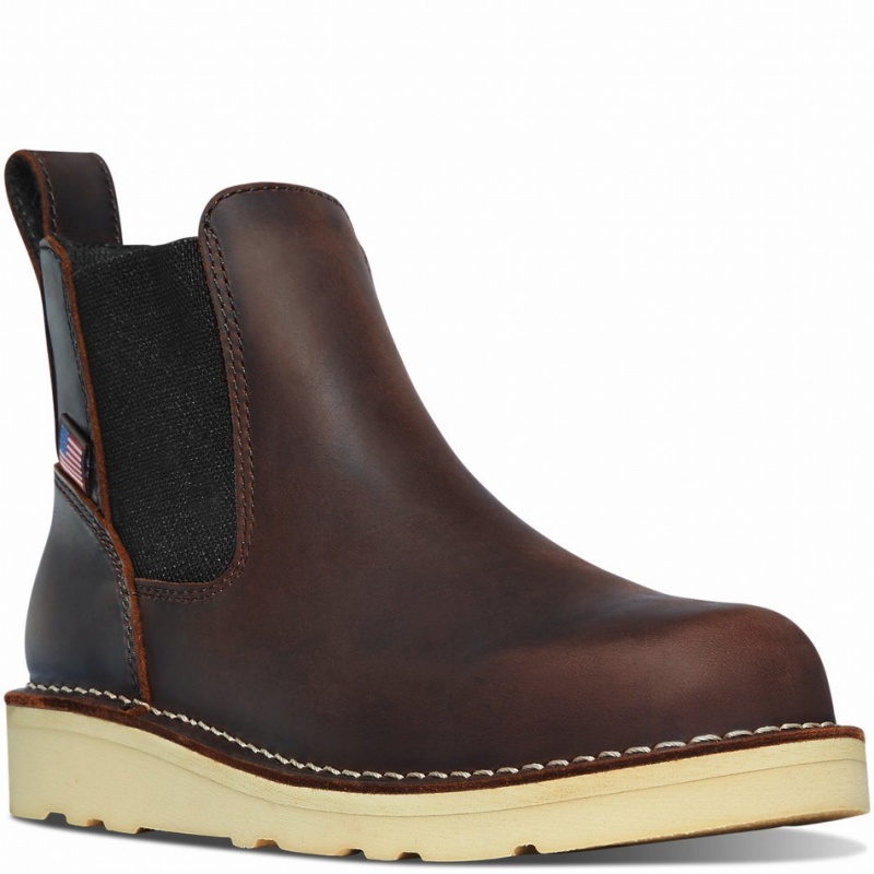 Brown Danner Bull Run Women's Chelsea Boots | 35077