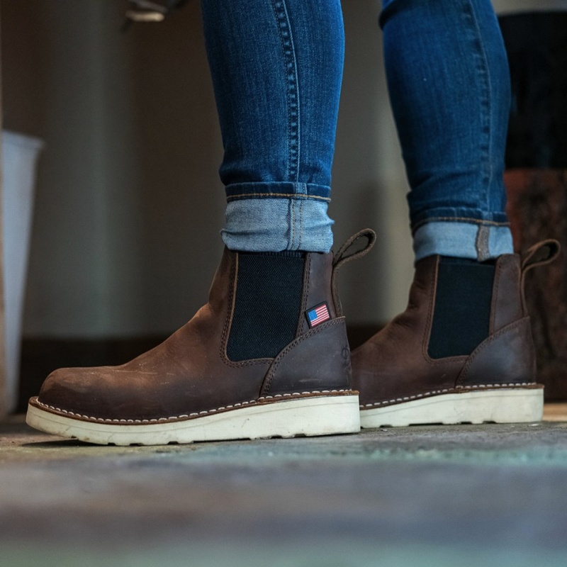 Brown Danner Bull Run Women's Chelsea Boots | 35077