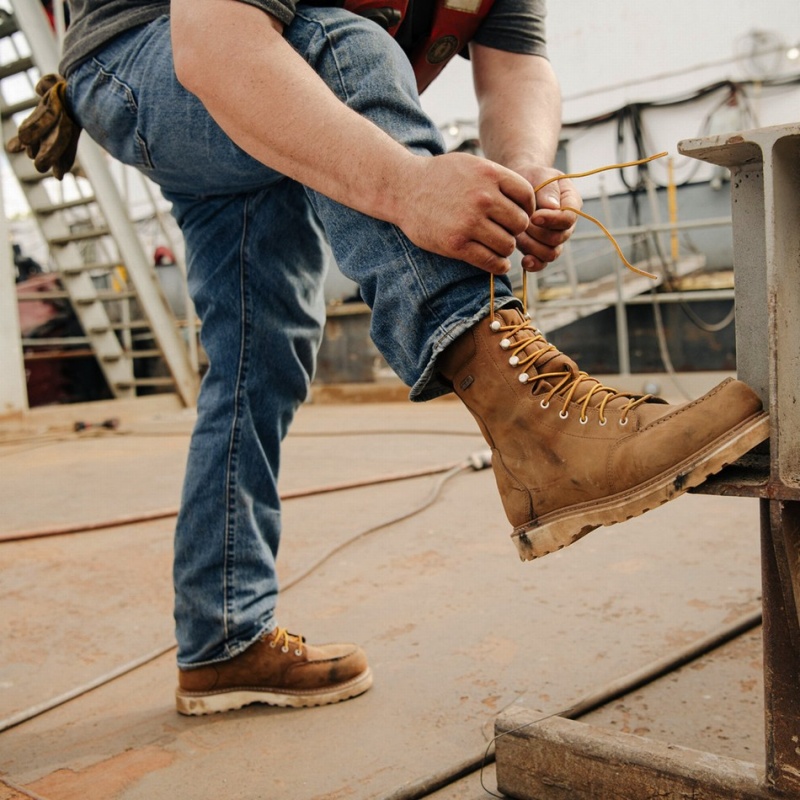 Brown Danner Cedar River Men's Safety Boots | 43504