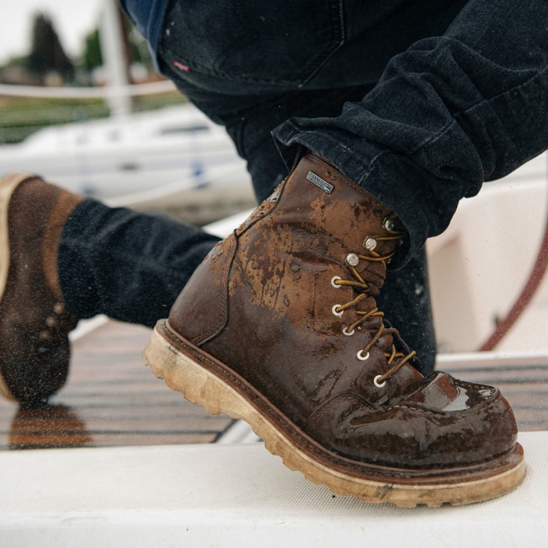 Brown Danner Cedar River Men's Safety Boots | 43504