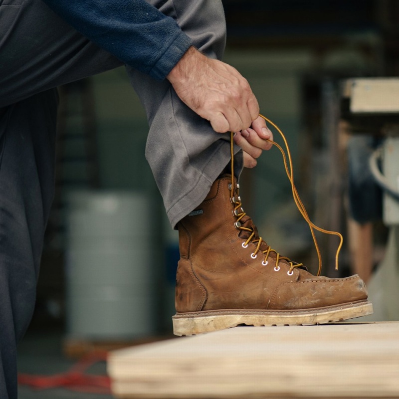 Brown Danner Cedar River Men's Safety Boots | 43504