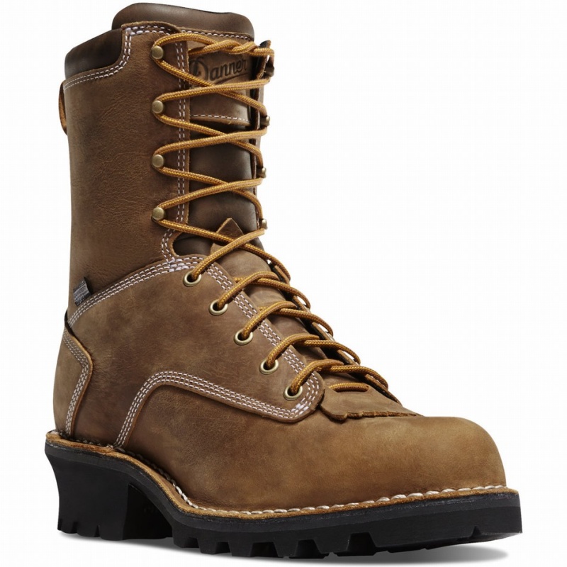 Brown Danner Logger Men's Work Boots | 14493