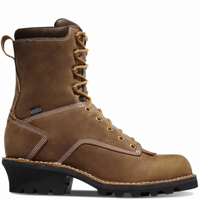 Brown Danner Logger Men\'s Work Boots | 14493