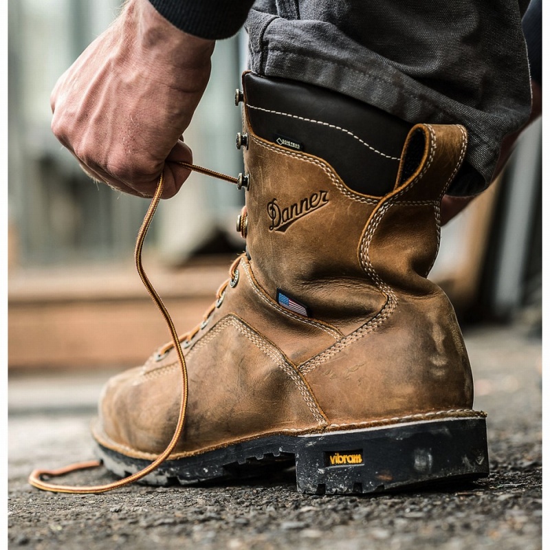 Brown Danner Quarry USA Men's Work Boots | 78490