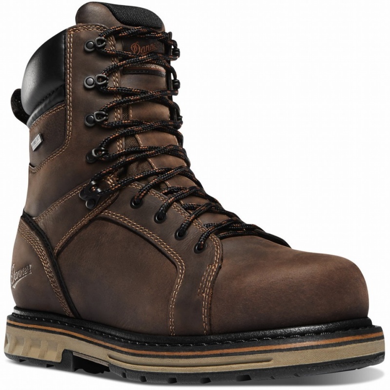 Brown Danner Steel Yard Men's Safety Boots | 28061