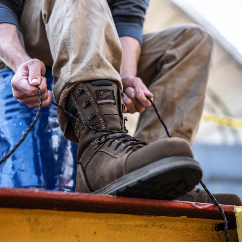 Brown Danner Steel Yard Men's Safety Boots | 28061