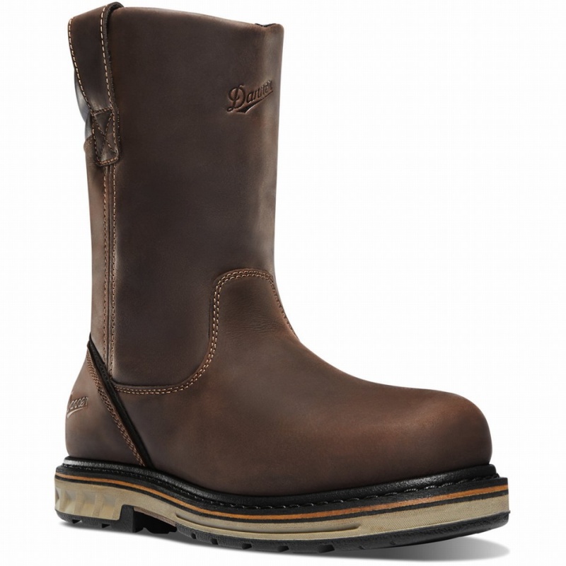 Brown Danner Steel Yard Wellington Men's Safety Boots | 58808