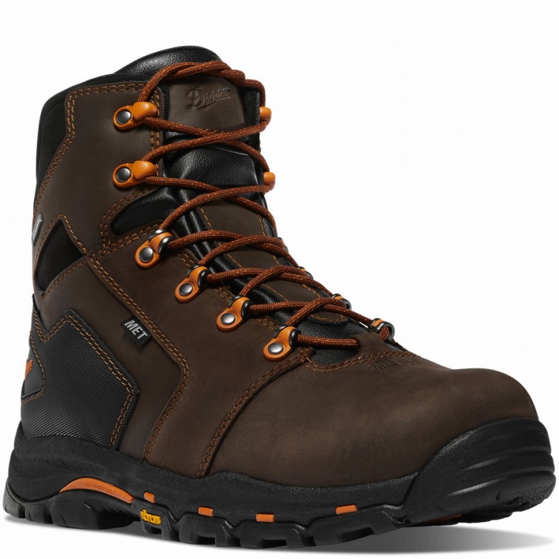 Brown Danner Vicious Men's Work Boots | 49242