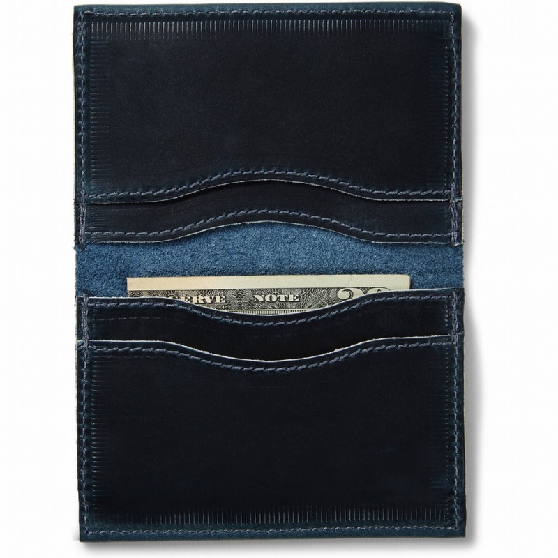 Navy Danner Leather Men's Wallets | 90475