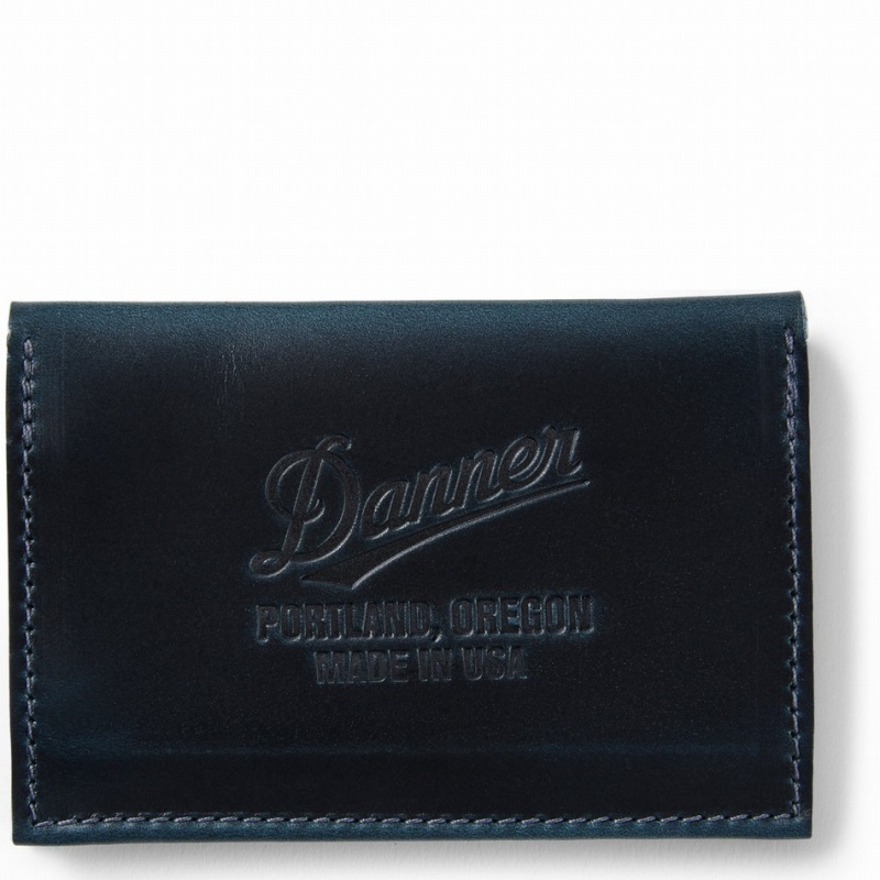 Navy Danner Leather Men\'s Wallets | 90475