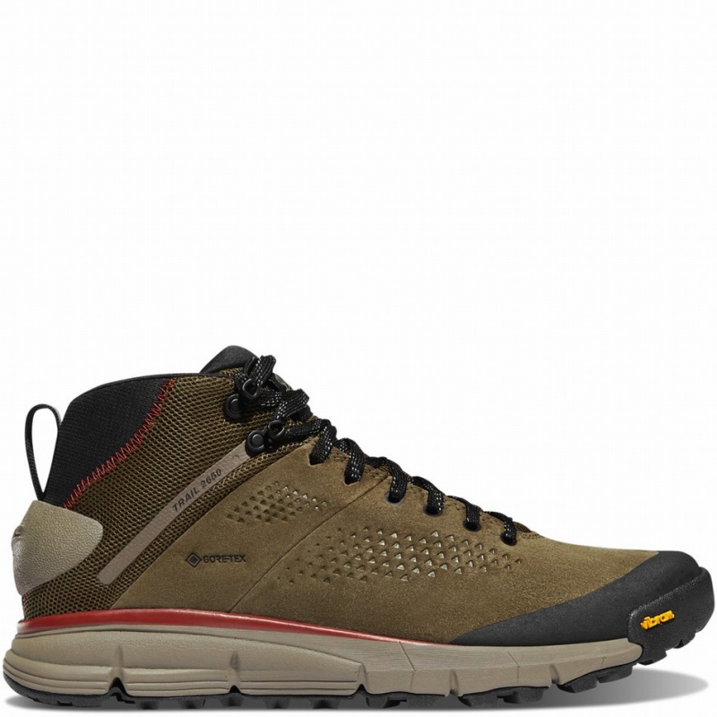 Olive Danner Trail 2650 GTX Mid Men\'s Hiking Shoes | 16958